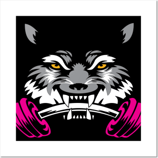 Wolf sport and fitness lovely blend drawing cute cool colorful Posters and Art